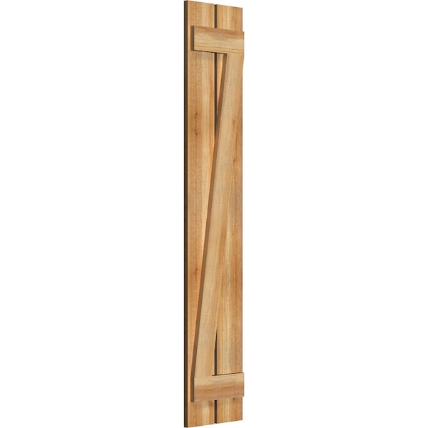 Spaced Board-n-Batten Shutters W/Z-Bar, Rough Sawn Western Red Cedar, 11 1/4W X 59H